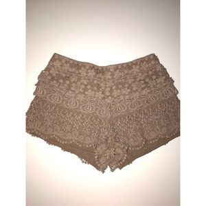 Crochet Lace Mocha Shorts